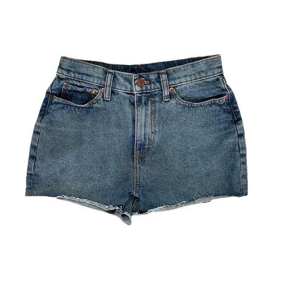 Victoria Secret PINK Women’s Denim Jean Shorts Cutoff 25” Waist Medium Wash - Picture 2 of 7